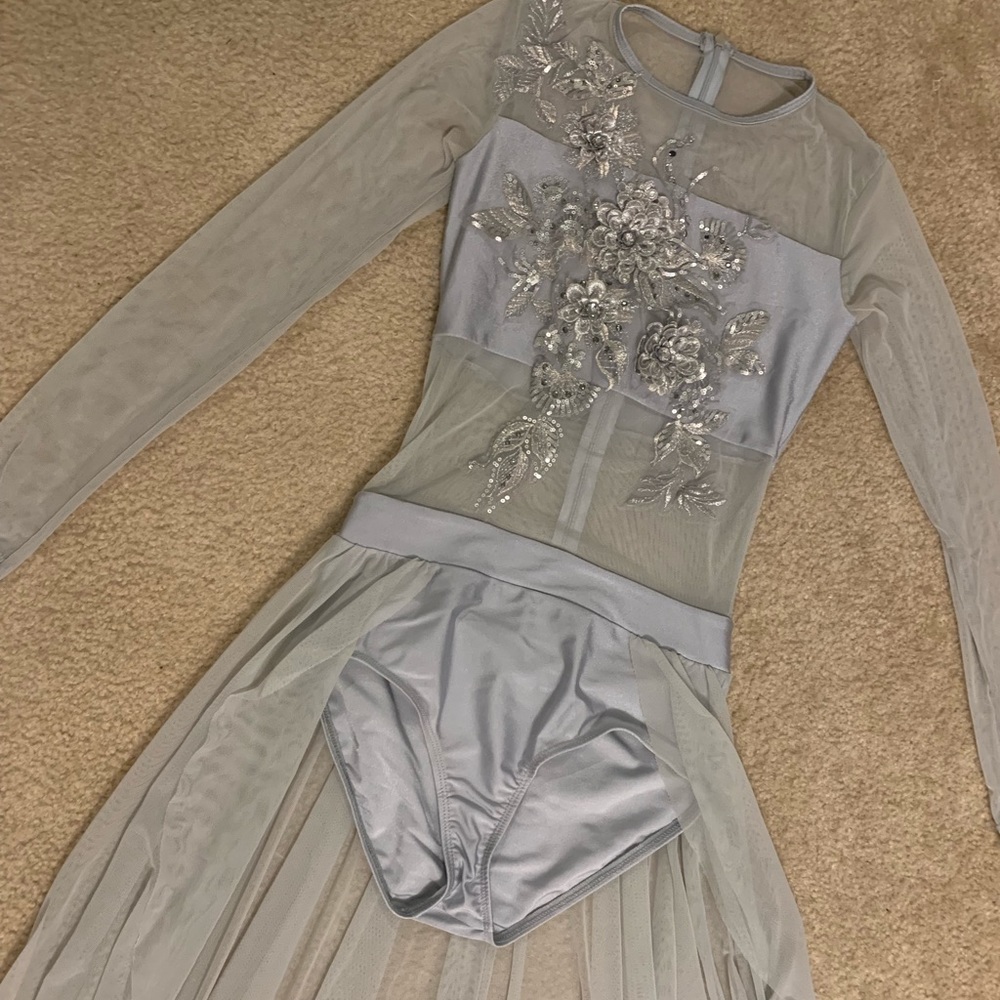 Embellished Contemporary Dance Grey Leotard